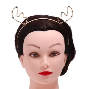 Goldener Rentiergeweih Haarreif mit Strass Kristallen niedlicher Haarschmuck für Damen Party