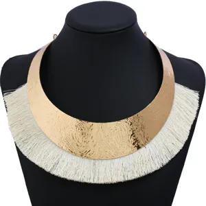Übertriebene Westlichen Metallhalsband Halskette Eisen Galvanisiert Geometrisch Quaste Panzerkette Choker Für Damen Täglich Party Schmuck