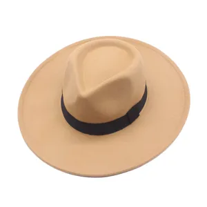 Klassischer breiter Filzhut Fedora für Damen und Herren, Vintage Woll-Gentlemanhut.