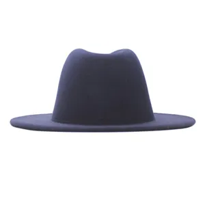 Klassischer Woll Fedora Hut Detailansicht, elegante breite Krempe Damenhut Herbst Winter.