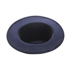 Klassischer dunkelblauer Woll Fedora Hut für Damen, eleganter Winter Mode Jazz Hut.