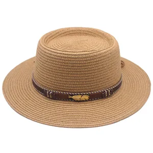 Damen Strohhut Fedora Sonnenhut Breite Krempe Strandurlaub Hut Mit Feder Geflochtenem Band Frühling Sommer Outdoor Sonnenschutz Sonnenhut