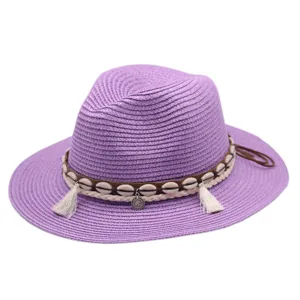 Sommer Western Cowboy Strohhut mit Muschel Quaste Detail, retro Sonnenschutz Hut für Damen.