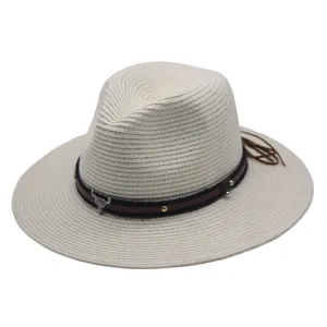 Damen Sommer Strohhut Fedora Britischer Stil Strand Sonnenschutz Panama Hut Mode Stil