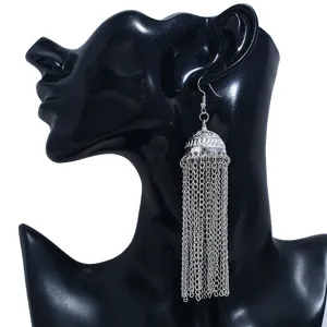Boho Makryo Asimenio Skoulariki Me Founta Ethniko Vintage Jhumka Gia Gynaikes