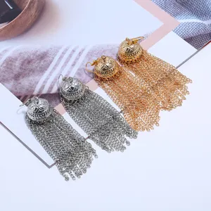 Ευρωπαϊκά και αμερικανικά ρετρό boho σκουλαρίκια με φούντες, ινδικά εθνοτικά μεταλλικά κρεμαστά.