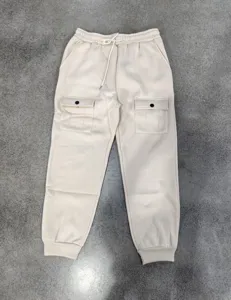 Herren gefütterte Fleece Cargohose winterwarme lockere Jogginghose mit großen Taschen