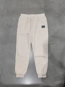 Winter fleece gevoerde heren losse zware casual sport jogger broek met manchetten, beige kleur.