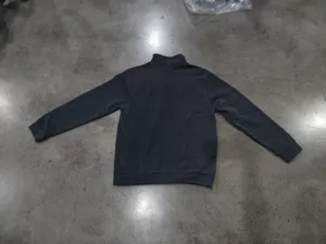 Sudadera de hombre con cuello alzado y cremallera polar casual suelta exterior gris oscuro