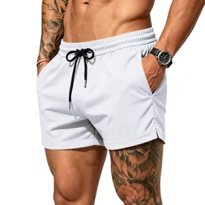 Men's breathable mesh athletic shorts summer quick dry casual beach running gym shorts