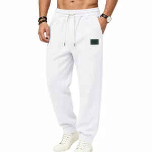Heren fleece joggingbroek winter zware casual losse streetwear broek comfortabele witte stijl