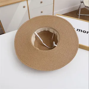 Women's wide brim straw sun hat summer beach vacation travel sun protection hat chic style