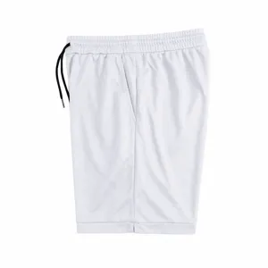 Men white sports athletic shorts casual quick dry breathable summer beach fitness apparel