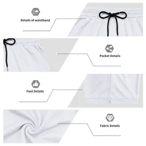 Close-up details of white sports shorts, elastic drawstring waistband, and breathable fabric.
