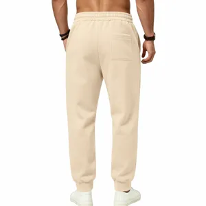 Heren fleece jogger losse casual winter warme joggingbroek zware kwaliteit achterzak detail.