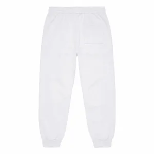 Detail van de achterkant van zware fleece joggingbroek voor heren met elastische boorden.