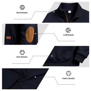 Andriko sweatshirt me feramouar orthia yakas waffle yfasma casual epano topwear
