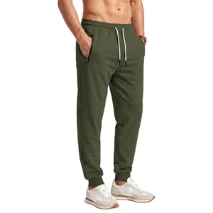Pantalon de survêtement vert pour homme avec poches et cordon confortable jogging sport