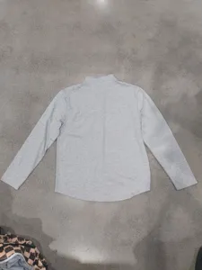 Herren grau Strick Langarm Stehkragen Shirt Freizeit Herbst Alltag bequemes Oberteil
