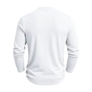 Herren Freizeithemd langarm Strick Stehkragen Henley Shirt, atmungsaktives einfarbiges Design.