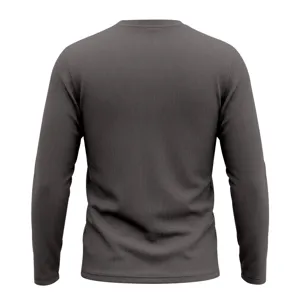 Herren Langarm Rippen T-Shirt Freizeit Einfarbig Rundhals Basic Herbstoberteil Bequem