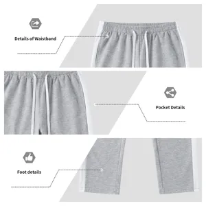 Herren lässige graue Jogginghose mit bequemem Bund und kontrastierenden Seitenstreifen.