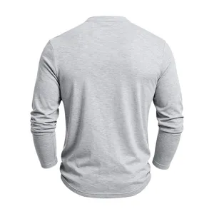 Atmungsaktiver Strick-Langarmshirt für Herren mit Stehkragen modisches unifarbenes Oberteil
