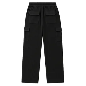 Men's corduroy cargo pants casual straight leg trousers with multiple pockets winter