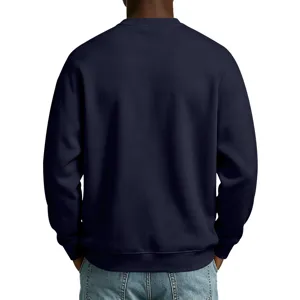 Klassisches dunkelblaues Herren Sweatshirt mit Rundhalsausschnitt im minimalistischen Design.