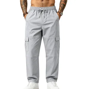 Herren Kordelzug gerade casual Cargo Hosen fuer taegliche Aussenkleidung Herbst Mode