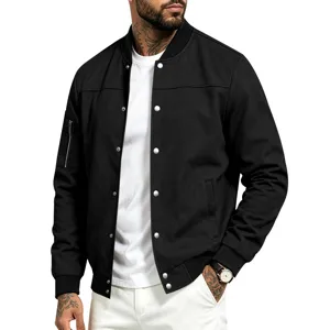 Men vintage suede bomber jacket casual streetwear stylish snap button cool outerwear apparel