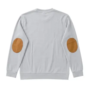 Sweat-shirt décontracté pour homme à manches longues avec élégants coudières marron.