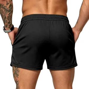 Men's breathable quick-dry athletic shorts for summer fitness, casual beach and sports wear.
