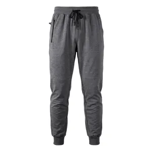 Pantaloni da jogging grigio scuro da uomo con vita con coulisse e tasca con zip.
