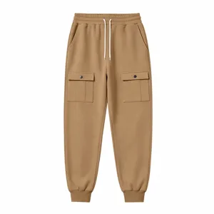 Detailansicht herren winter thermofleece cargo sweathose lässig lose sport sporthose.