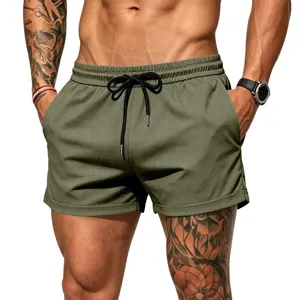 Men summer breathable mesh athletic shorts casual fitness beach quick dry board shorts