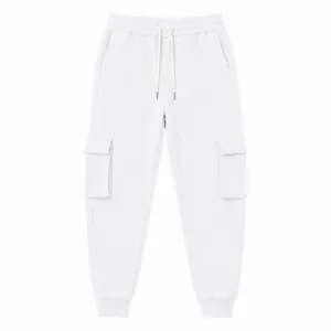 Pantalone cargo invernale felpato da uomo, jogger caldo casual con tasche multiple.