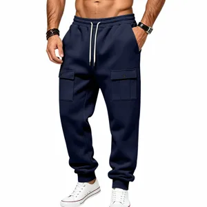 Herren schwere gefütterte Cargo Jogginghose lässige weite Winter Freizeithose neu