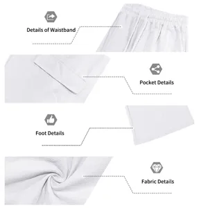 Heren casual witte linnen korte broek zomer strand broek details lichtgewicht