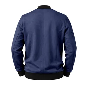 Men's vintage suede bomber jacket casual streetwear stylish outerwear autumn basic coat