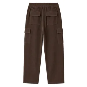 Men's corduroy cargo pants with multi pockets, drawstring waist and straight fit design.