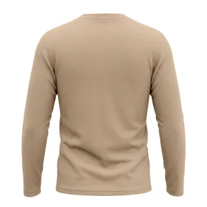 Herren khaki langarm geripptes thermo t-shirt freizeit slim fit basic oberteil herbst.