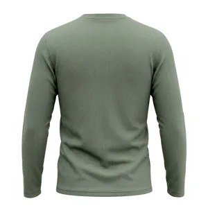 Herren Freizeit unifarben gerippt langarm Thermal Shirt Rueckansicht Detailansicht Top