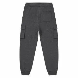 Pantaloni tuta cargo felpa grigio scuro uomo casual multitasche larghe sportivi