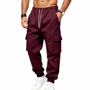 Pantaloni Jogging Cargo Uomo Felpati Inverno Caldi Spessi Pantaloni Casual Nuovi