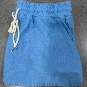 Men casual textured knit shorts breathable summer daily wear elastic waist light blue