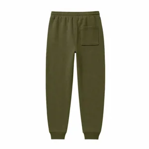 Heren casual outdoor sport jogger, olijfgroene zware sweatbroek met achterzak detail.