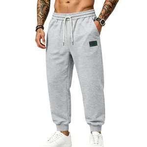 Men's fleece-lined casual sweatpants winter warm joggers with drawstring waist and detail.