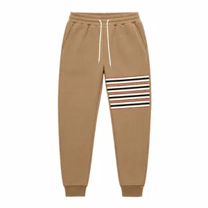 Heren casual fleece joggingbroek met trekkoord en streepdetail voor stijlvolle outfits.