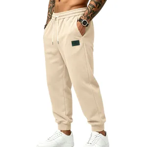 Mens fleece lined jogger pants winter heavy casual loose sweatpants detail view